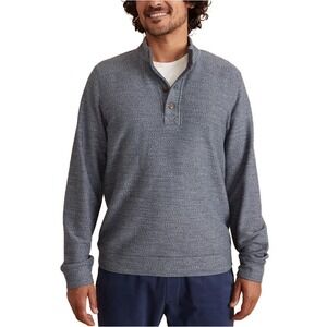 Marine Layer Mens‎ Clayton Pullover Henley Long Sleeve Textured India Ink Small